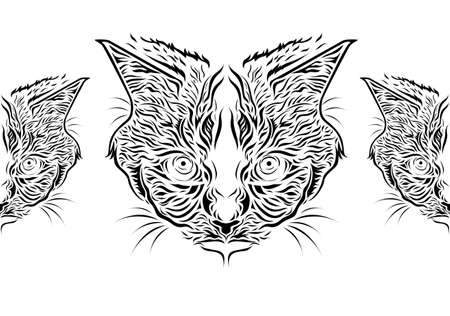 the cat lineのイラスト素材