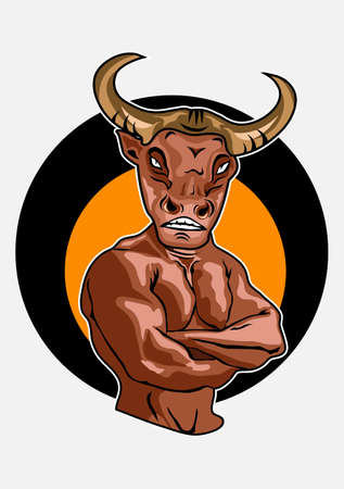 human buffalo very strongのイラスト素材