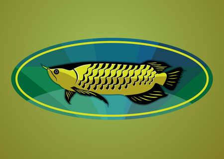 Arwana fish from Indonesiaのイラスト素材