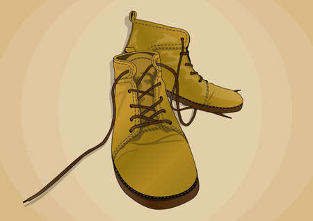 men's boots brownのイラスト素材
