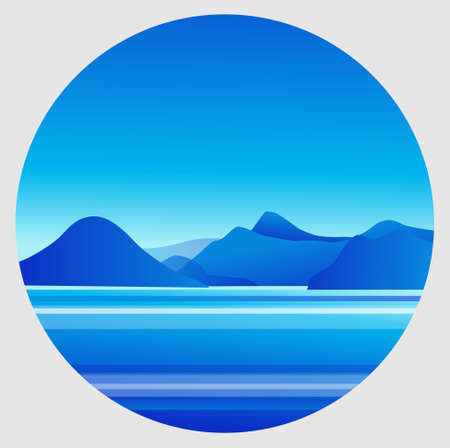 mountain and sea viewsのイラスト素材