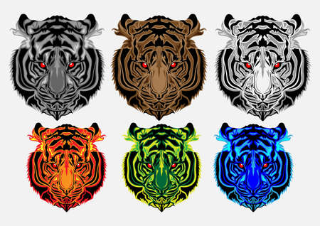 art head of a tigerのイラスト素材