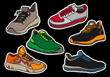 all kinds of sneakersのイラスト素材