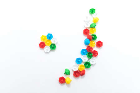 Children's mosaic. Isolated over white backgroundの写真素材