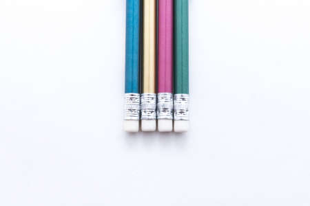 Simple pencils isolated on white backgroundの写真素材