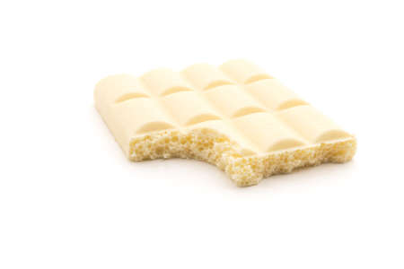 white chocolate bar isolated on white background for any purposeの写真素材