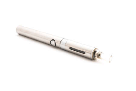 Metal electronic cigarette isolated on white background for any purpose