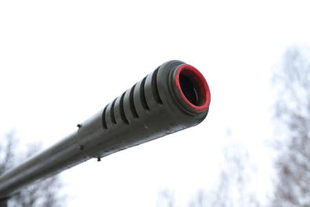 Muzzle artillery cannon against the sky for any purposeの写真素材