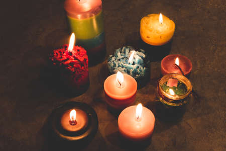 Candles, handmade, burning in the dark, for any purposeの写真素材