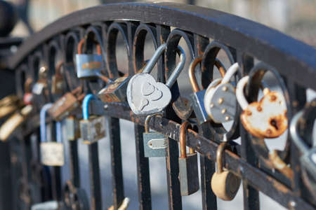 Iron railings with wedding locks for any purpose