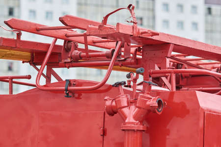 Hydrant and ladder of old fire engine for any purposeの写真素材