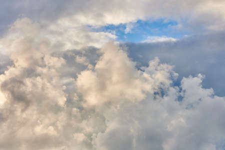 White feathery, volumetric clouds. With the sun. For any purpose
