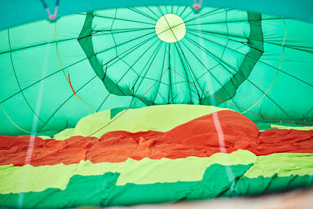 The process of preparing the balloon for flightの写真素材