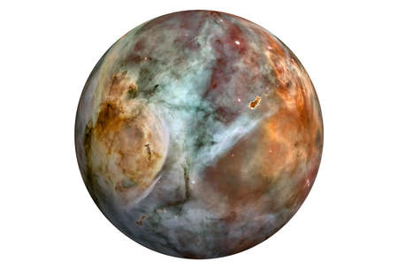 Fantastic planet, isolated on white background. Elements of this image were furnished by ESA-Hubble. For all purposesの写真素材