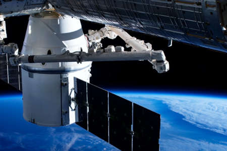 Separate space module, on the ground.Elements of this image were furnished by NASA for any purposeの写真素材