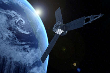 Space satellite over the planet Earth.