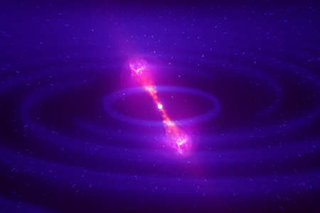 Earth with a red moon from space.の写真素材