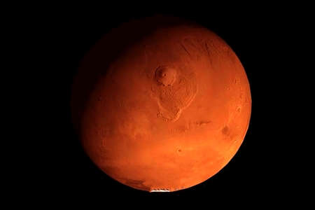 Hot orange exoplanet in deep space.