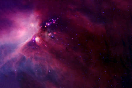 Cosmic nebula, deep space. In pink, with stars.
