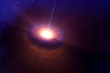 A galaxy in deep space, with a bright center.