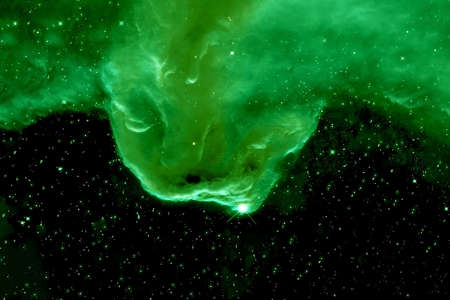 Green cosmic cloud among the stars.の写真素材