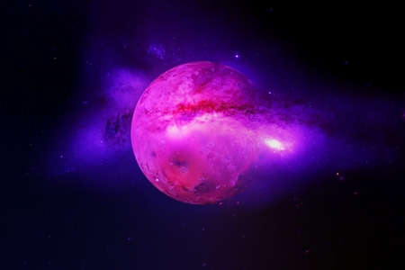 The destruction of exoplanets against the backdrop of space.  For any purpose.の写真素材