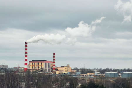Heat-electric central. With the release of steam from the pipes. For any purpose.