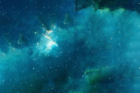 Beautiful blue nebula in deep space.