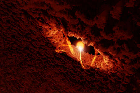 The cosmic nebula is red.