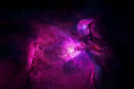 A beautiful pink galaxy in deep space.の写真素材