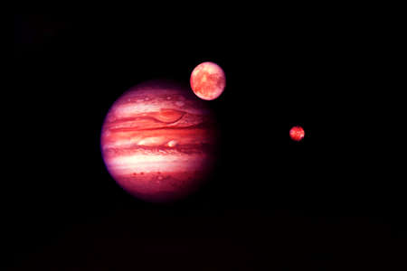 Jupiter with the satellites.の写真素材
