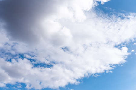 Beautiful sky with volumetric clouds, and the rays of the sun. For any purpose