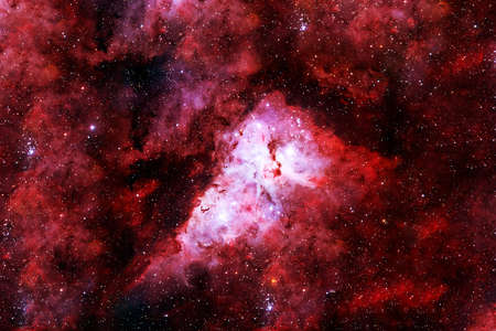 Red galaxy with stars.