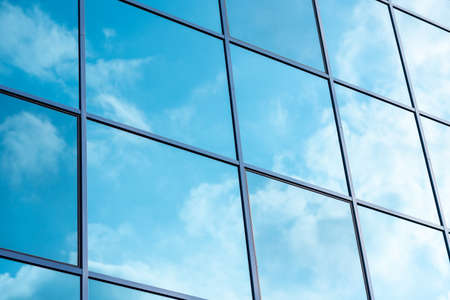 Reflection of the sky in the windows. High quality photo
