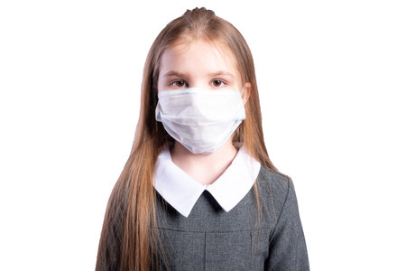 Girl in a kimono judo. In a fighting stance. Isolated on white background. High quality photoの写真素材