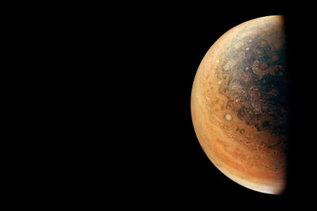 Planet Jupiter, on a dark background. Elements of this image were furnished by High quality photoの写真素材