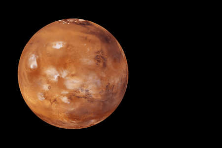 Planet Mars on a black background. Elements of this image were furnished by  High quality photo