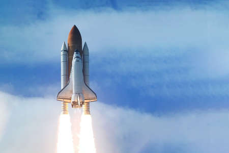 Rocket launch into open space.