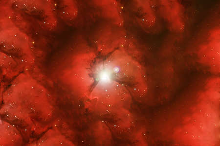 Galaxy in red colors.の写真素材