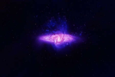 Blue space with stars.の写真素材