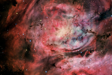 Beautiful colored galaxy. Blue space with stars.の写真素材