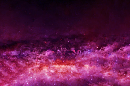 Beautiful green galaxy with stars.の写真素材