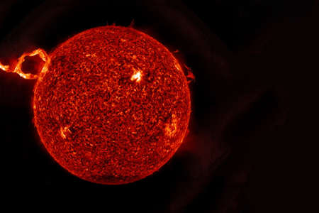 The sun from space on a dark background