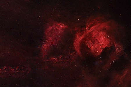 Beautiful galaxy of red color with stars. Elements of this image were furnished . high quality photoの写真素材