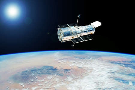 Space telescope in Earth orbit. high quality photoの写真素材