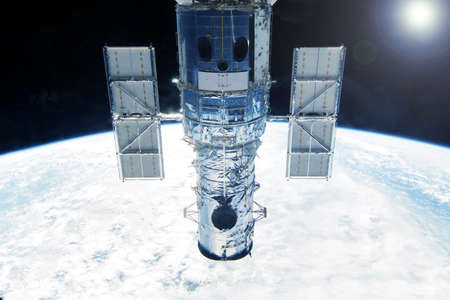 Space telescope in Earth orbit. high quality photoの写真素材
