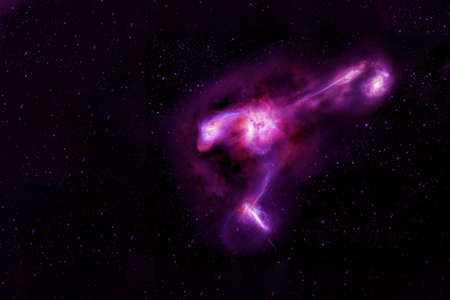 Bright, beautiful galaxy, in purple tones.