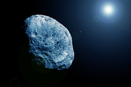 Asteroid in space. Elements of this image furnished by NASA. high quality photo
