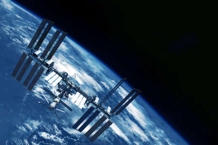 Iss over the planet Earth.  high quality photoの写真素材