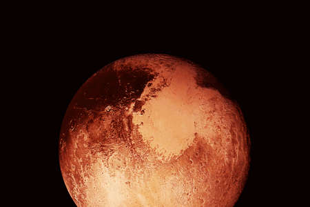 Planet Pluto on a black background.